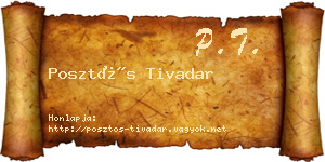 Posztós Tivadar névjegykártya